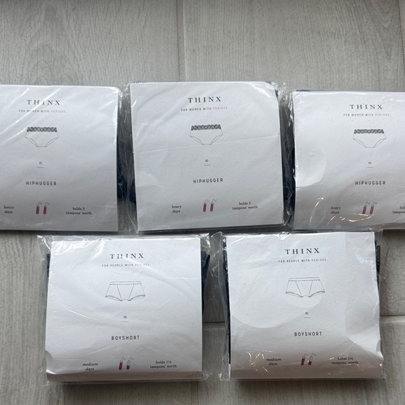 Thinx Boyshort in White and Black - Picture 1 of 5